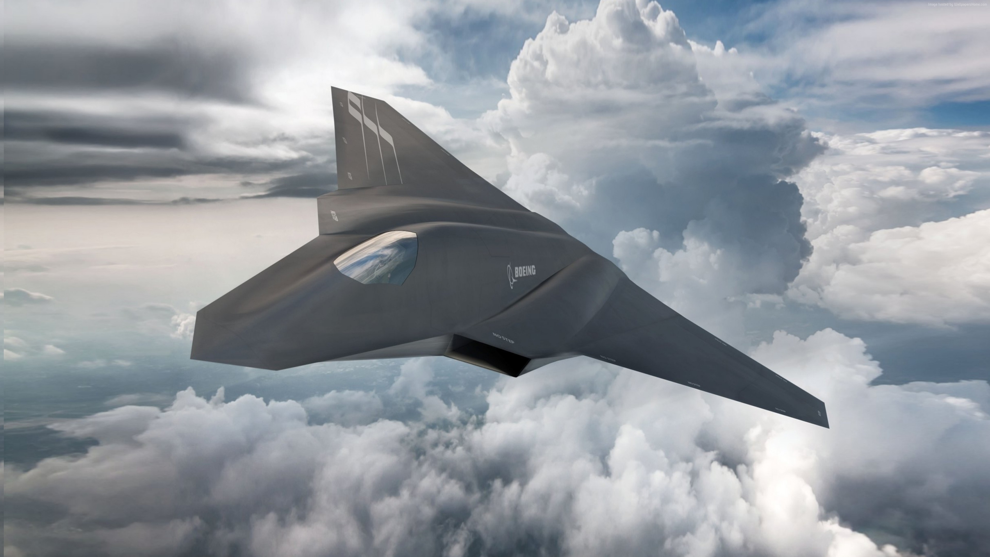 Wallpaper Boeing F X, fighter aircraft, clouds, Concept, U.S. Air Force, Military